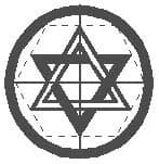 The Seal of Solomon, here the reformed Order's seal: an interlaced hexagram with inner triangle, set in a double circle with a cross. It heads the Grand Council's Decree.