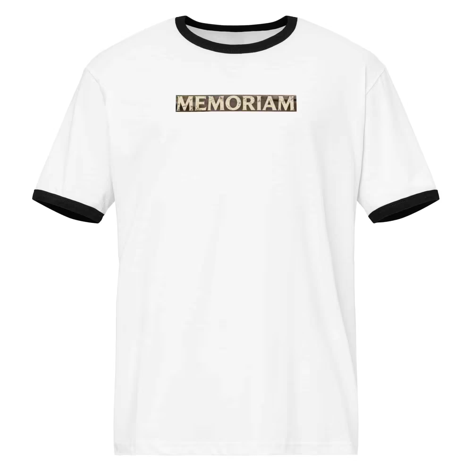Unisex Ringer T-shirt — white, black, front view