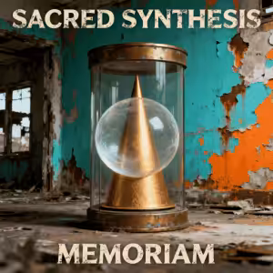 Sacred Synthesis - Gold Cone and Translucent Sphere in a Brass Bound Cylinder